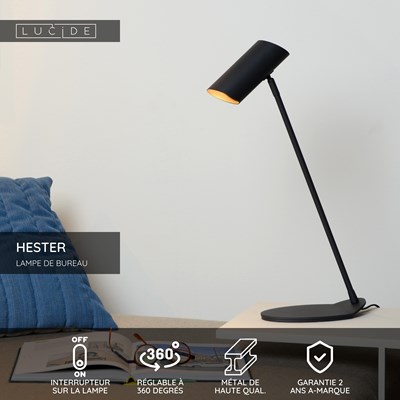 Lucide HESTER - Lampe de bureau - 1xGU10 - Anthracite